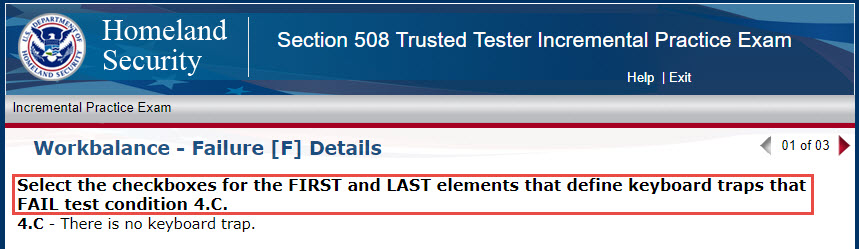 Screenshot of Topic 4, Test ID 4.C incremental exam answer sheet with specific instructions outlined at the top of the answer sheet.